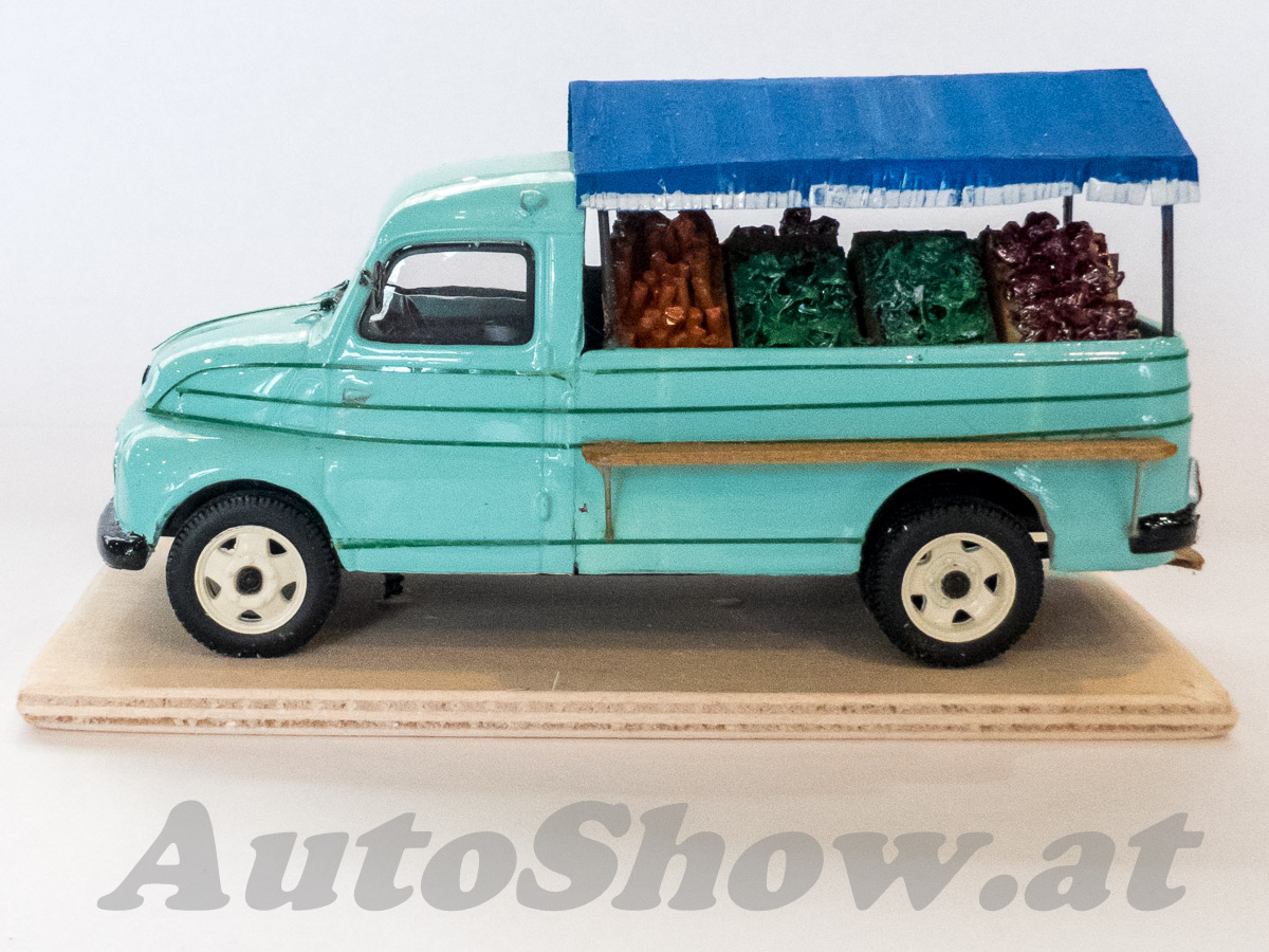 Fiat 1100 BLR Gemüse-Marktstand, Lieferwagen / vegetable market stall, delivery truck