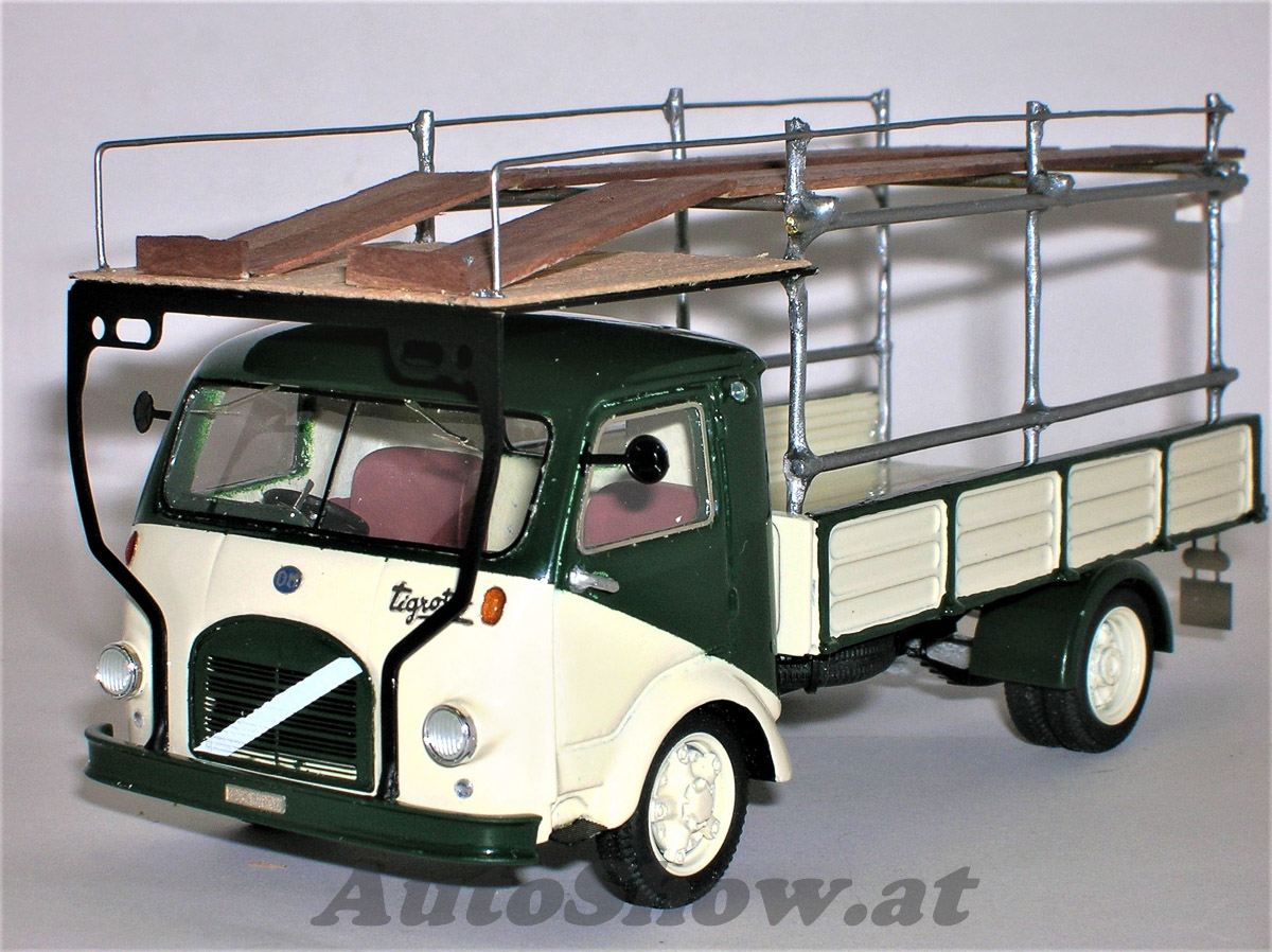 „ABARTH“ OM Tigrotto, Nürburgring 1961, Rennwagentransporter mit Seitenwänden / race car transporter with side walls
