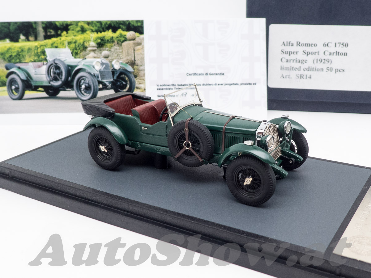 Alfa Romeo 6C 1750 Super Sport, chassis 0312906 by Carlton Carriage, GB, SELTENE Karosserie ! 1929, dunkelgrün / dark green