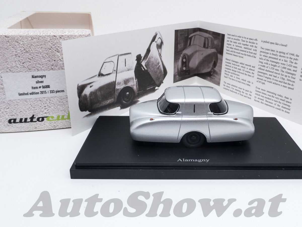 Alamagny, französischer Kleinwagen mit ungewöhnlichem vorne und hinten gleichem Design ! silber / silver