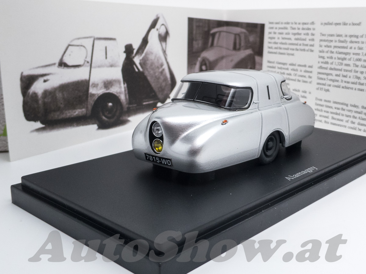 Alamagny, französischer Kleinwagen mit ungewöhnlichem vorne und hinten gleichem Design ! silber / silver