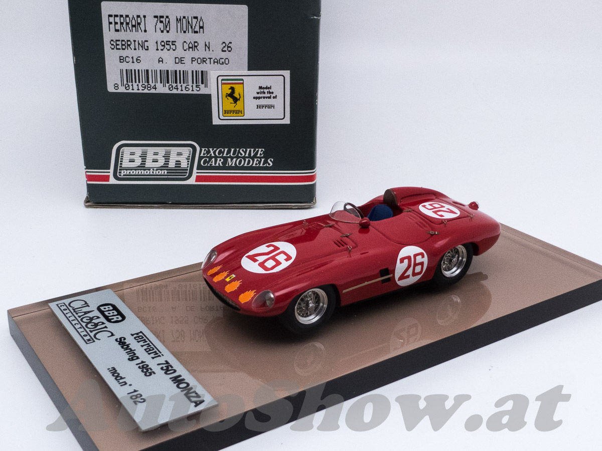 Ferrari 750 Monza, 12H Sebring 1955, de Portago / Maglioli, # 26