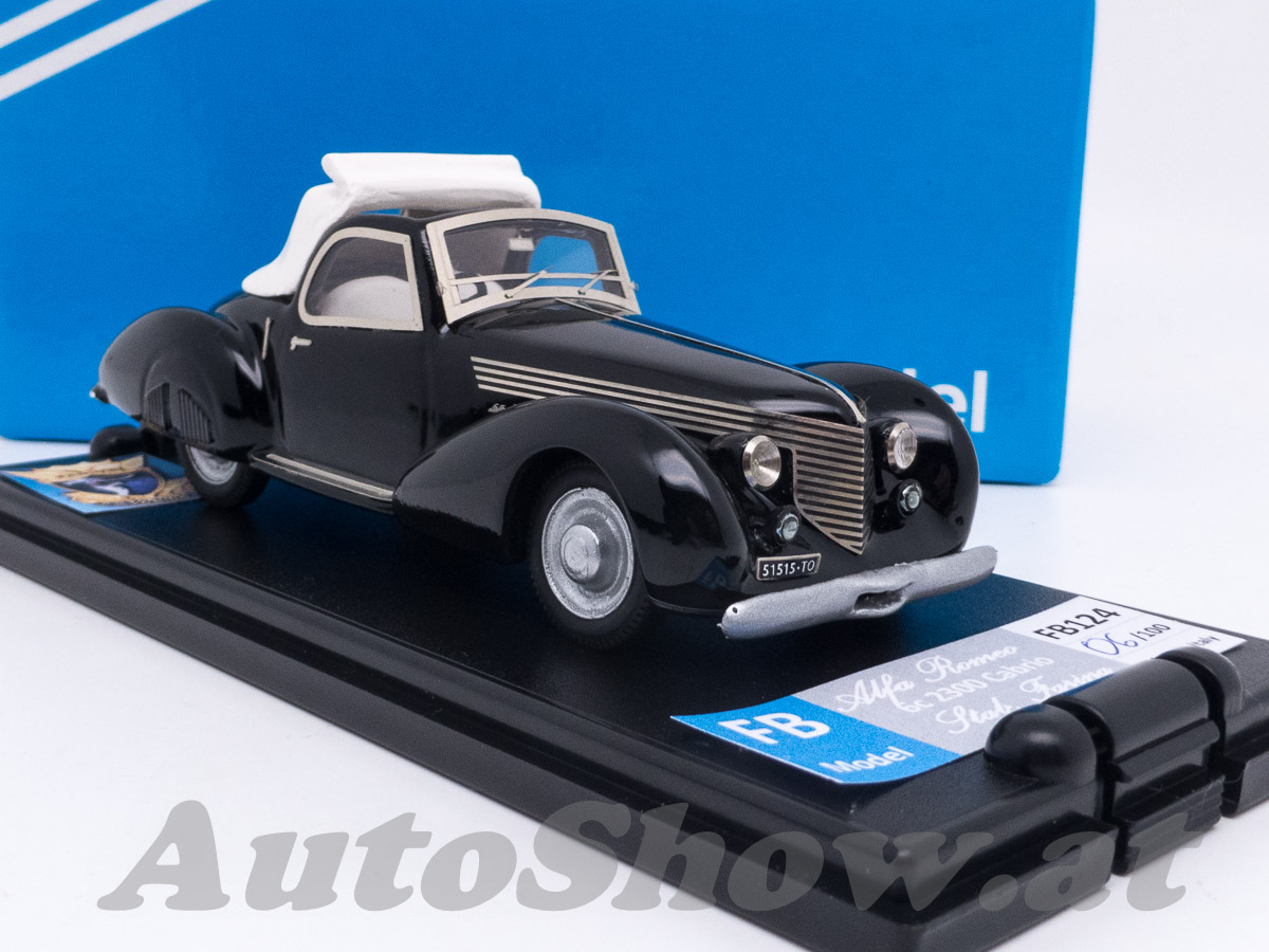 Alfa Romeo 6C 2300B Coupé mit offenem Sonnendach, Karosserie von Stabilimenti Farina, Wagen des ital. Schauspielers Renzo Ricci, 1938, schwarz / black