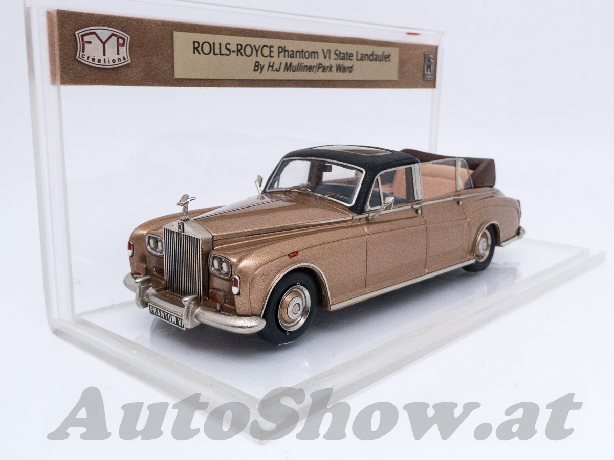 Rolls-Royce Phantom VI open State Landaulet by Mulliner Park Ward, ECHT-LEDER-SITZE + Verdeck, Holz-Design im Innenraum ! Gold met. / REAL LEATHER SEATS and folded roof, wooden design interior, gold met.