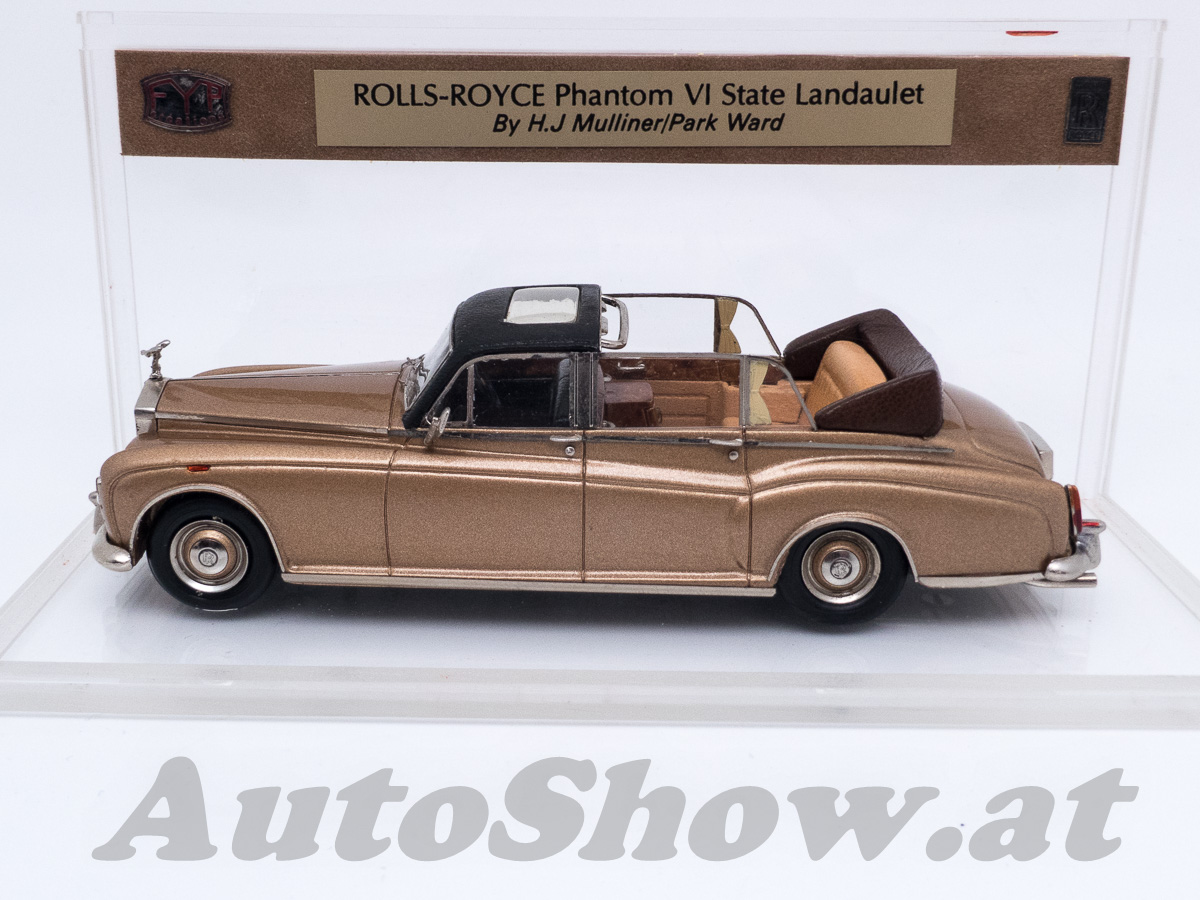 Rolls-Royce Phantom VI open State Landaulet by Mulliner Park Ward, ECHT-LEDER-SITZE + Verdeck, Holz-Design im Innenraum ! Gold met. / REAL LEATHER SEATS and folded roof, wooden design interior, gold met.