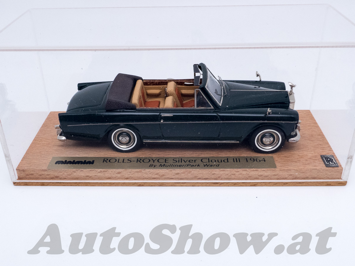Rolls-Royce Silver Cloud III open Cabriolet by Mulliner Park Ward, 1964, ECHT-LEDER-SITZE + Verdeck, dunkelgrün / REAL LEATHER SEATS and folded roof, dark green