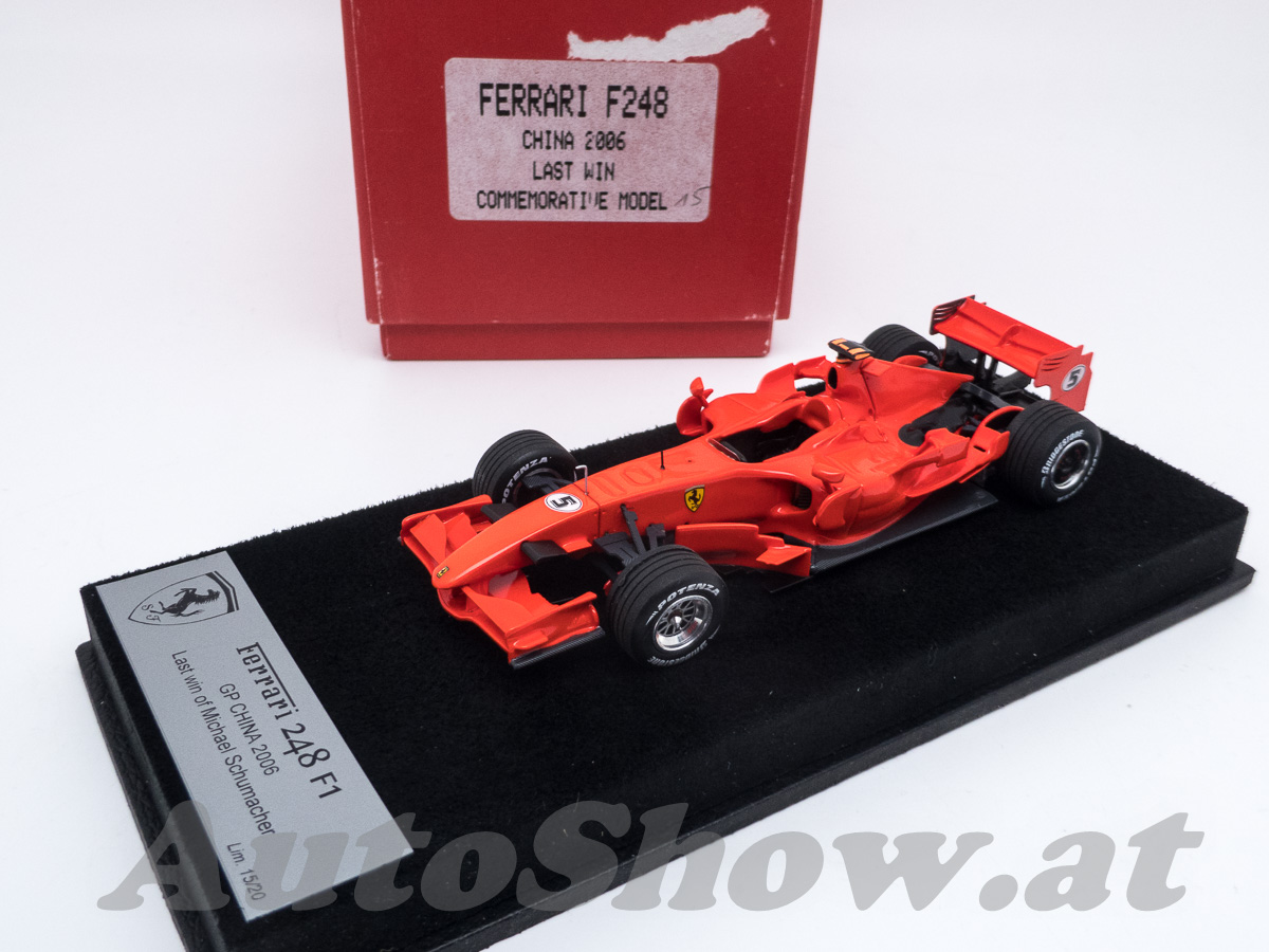Ferrari F248 Sondermodell „Letzer Sieg Michael Schumacher GP China 2006 / LAST win M.Schumcher“
