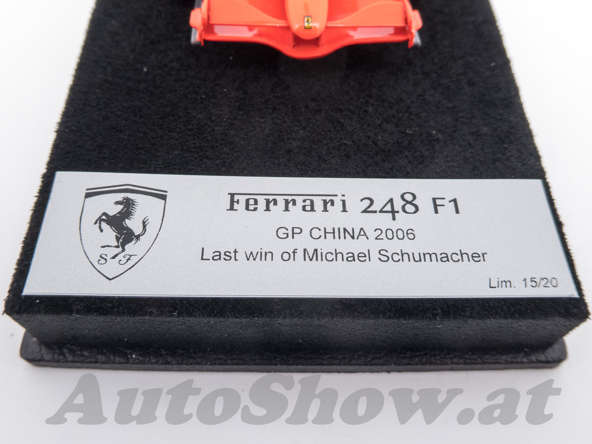Ferrari F248 Sondermodell „Letzer Sieg Michael Schumacher GP China 2006 / LAST win M.Schumcher“