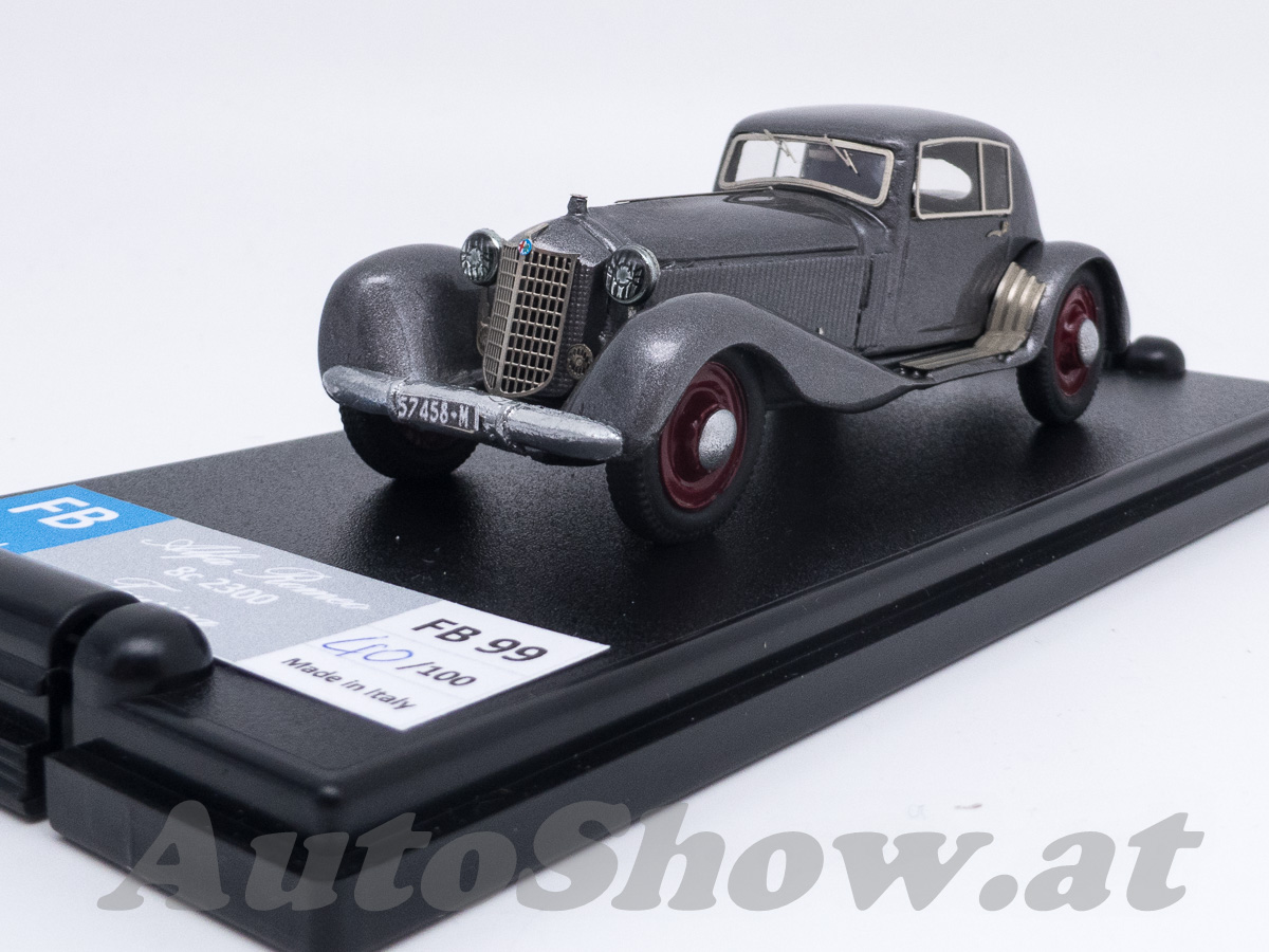 Alfa Romeo 8C 2300 Coupé by Touring, Wagen des Conte Giovanni Lurani Cernuschi, 1933, beachten Sie den neu gestalteten Kühlergrill ! dkl.grau metallic / not ethe new radiator ! dark grey met.