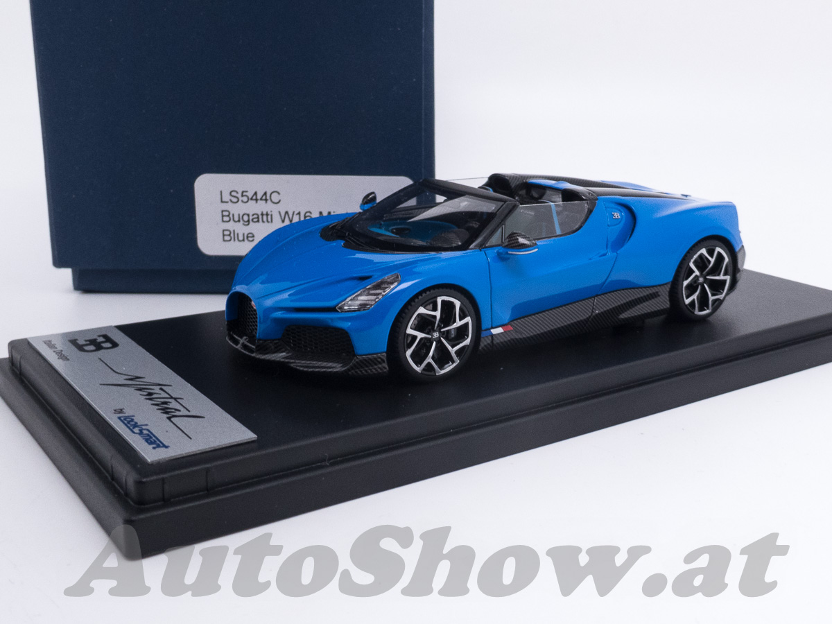 Bugatti W16 Mistral Spider, bugatti blau – carbonium / bugatti blue – carbonium