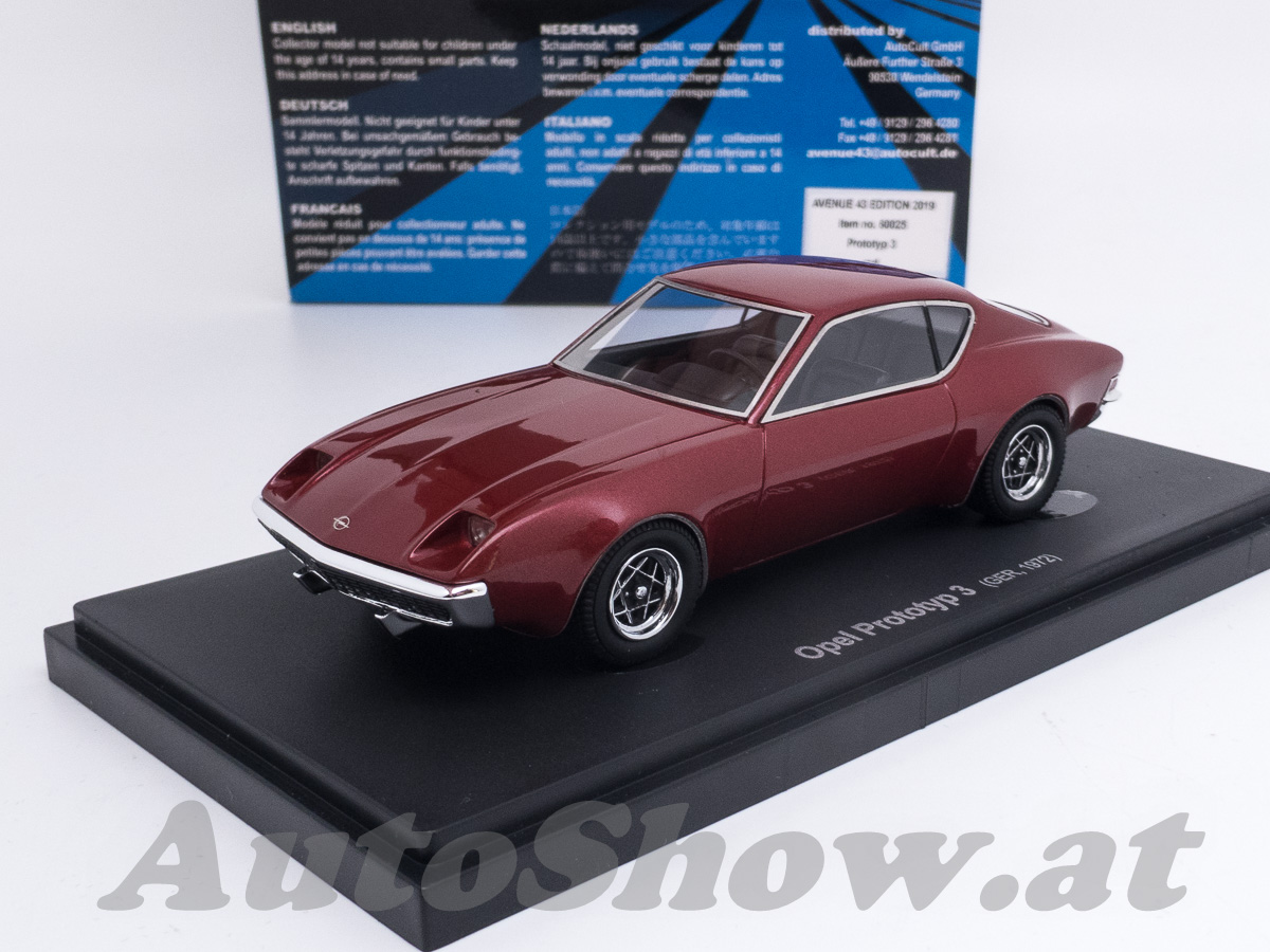 Opel Design Prototyp III als möglicher Opel Manta Nachfolger, 1972, dunkelrot / dark red