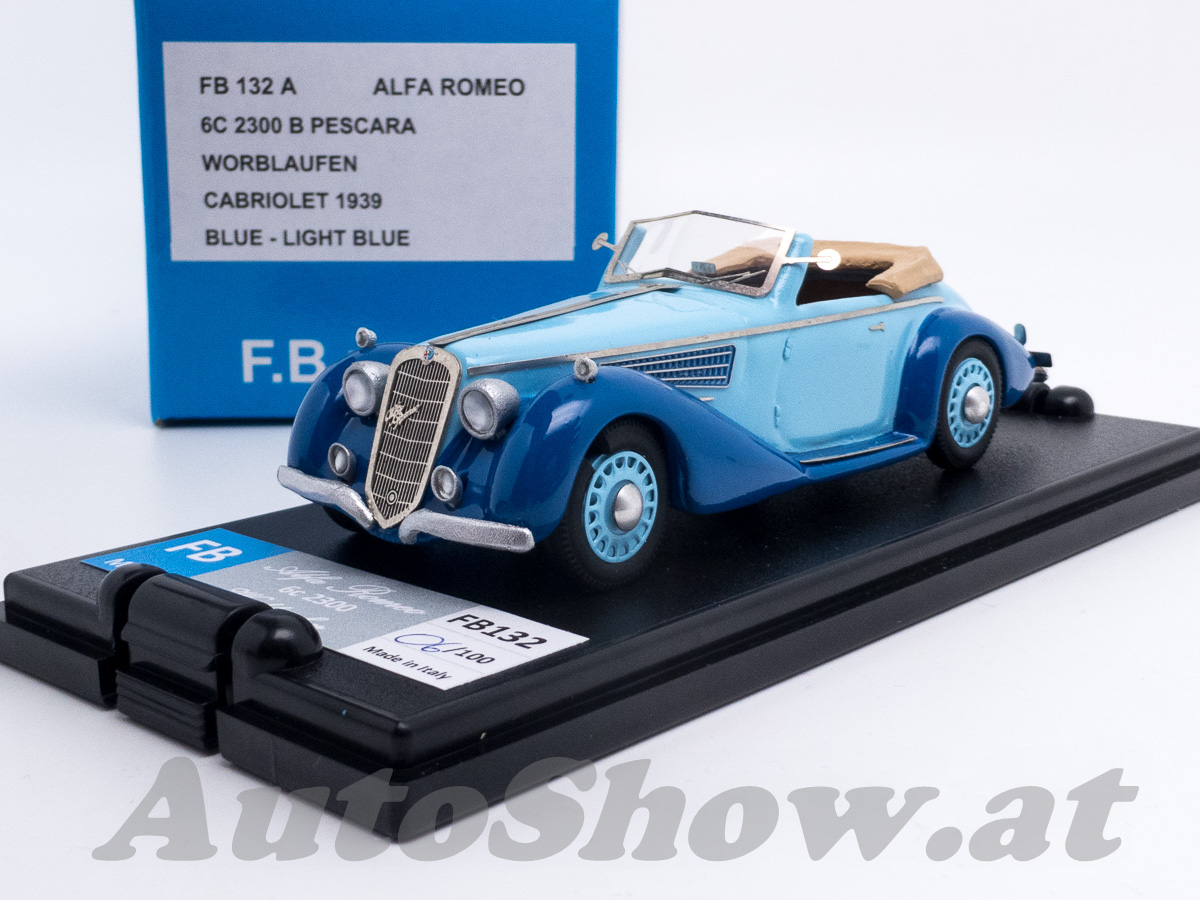 Alfa Romeo 6C 2300B Pescara Cabriolet, Karosserie  Worblaufen, Schweiz, 1939, hellblau – dunkelblau