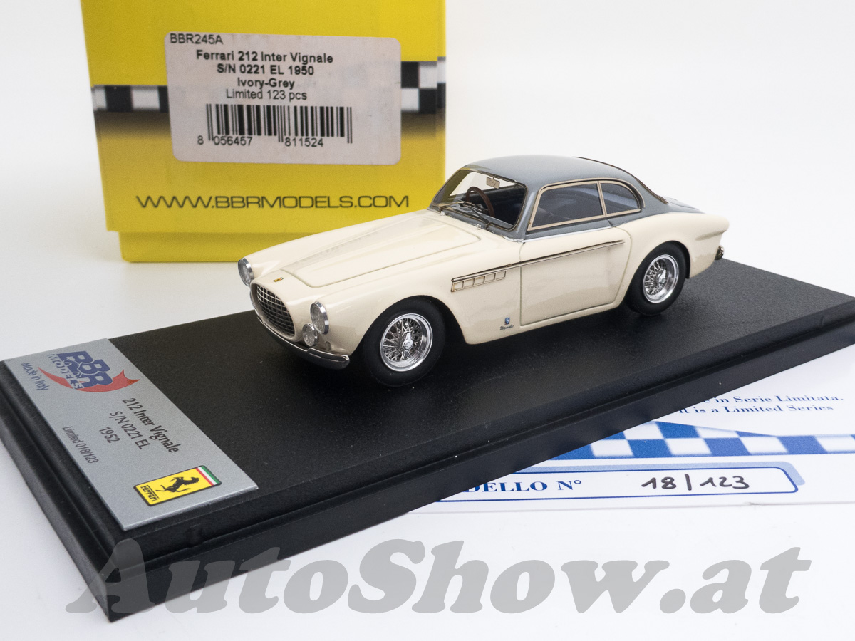 Ferrari 212 Inter Coupé, Chassis 0221EL, Carrozzeria Vignale, 1950, elfenbein / graues Dach