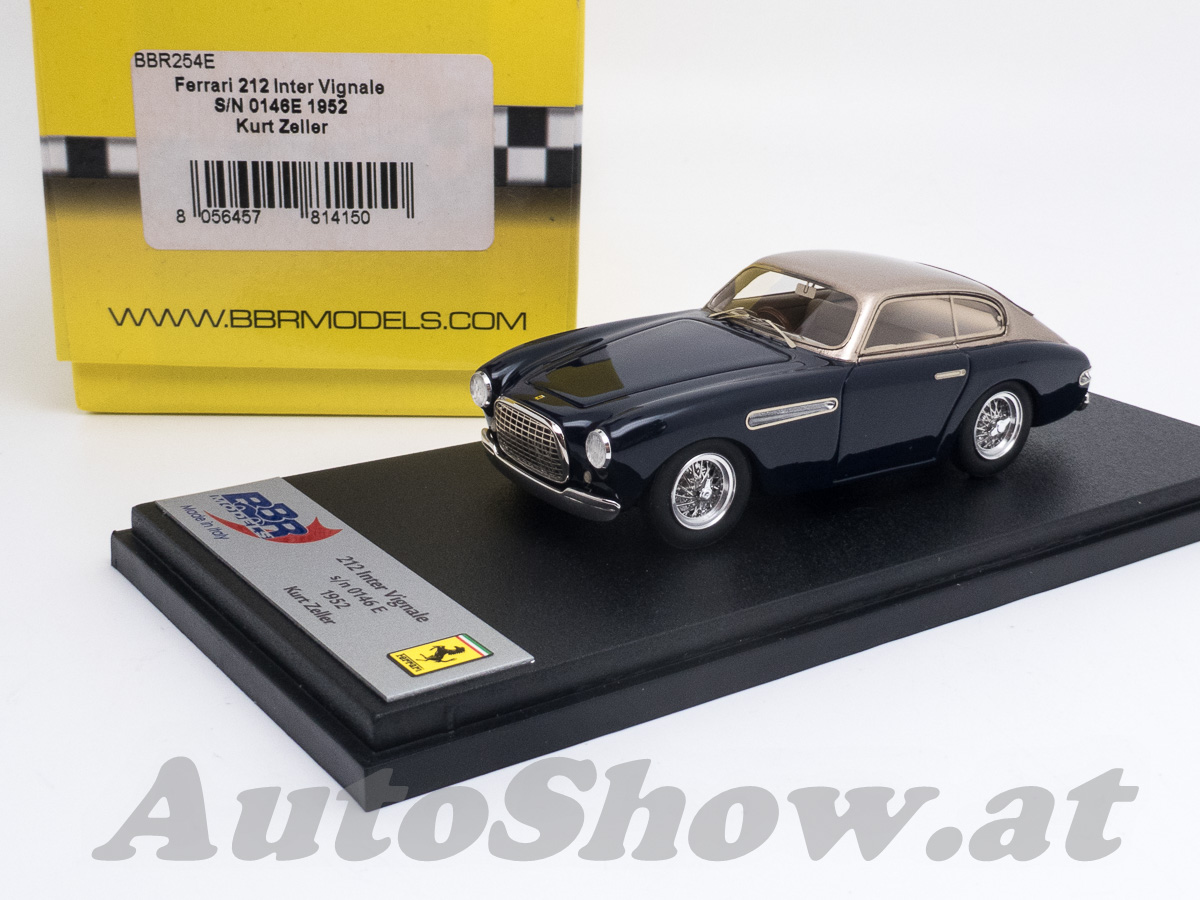 Ferrari 212 Inter Coupé, Chassis 146E, Carrozzeria Vignale, 1952, Auto von Kurt Zeller, dunkelblau / goldenes Dach
