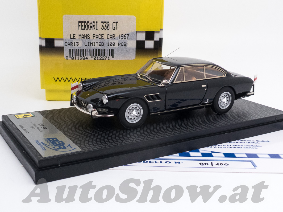 Ferrari 330GT Coupé, Pininfarina, Pace Car Le Mans 1967, schwarz mit Flaggen