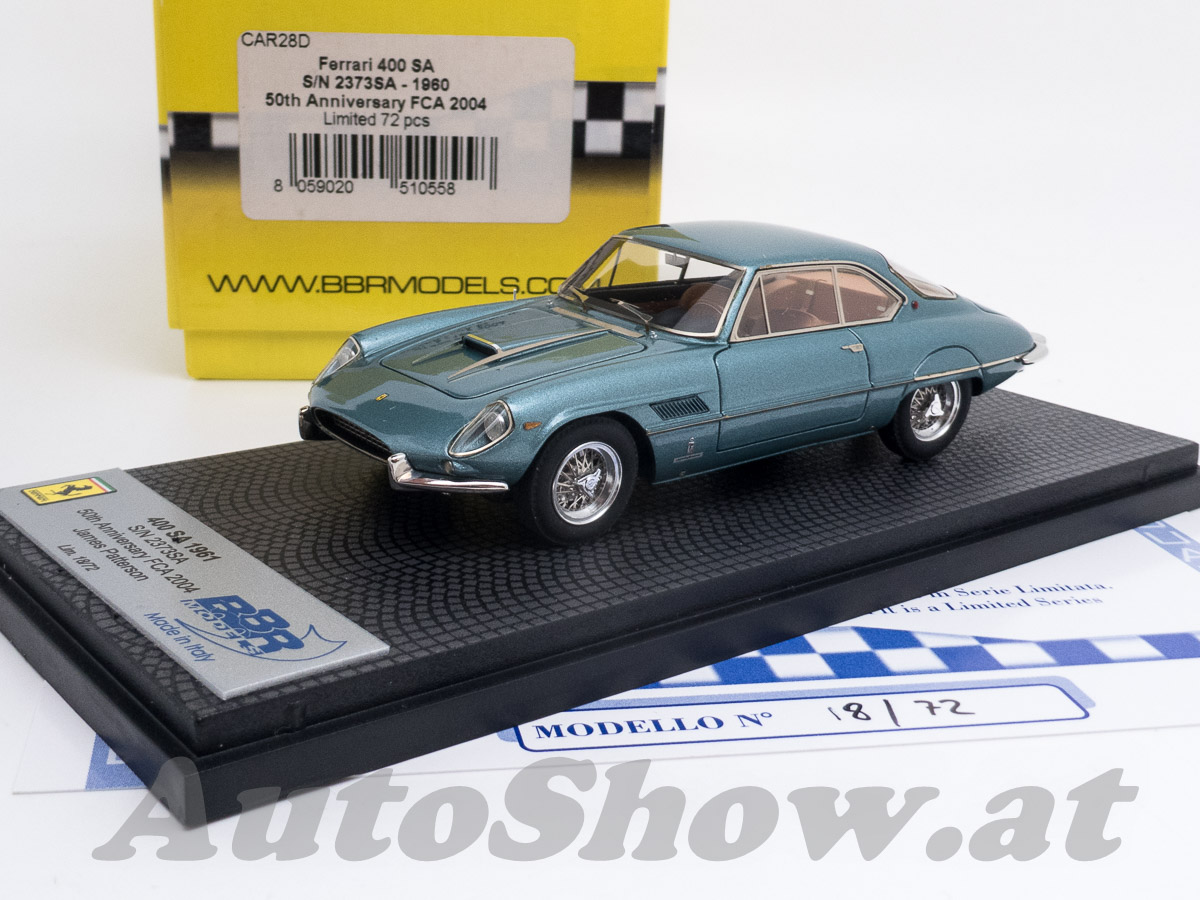 Ferrari 400SA Superamerica, Chassis 2373SA, Pininfarina, 50th Anniversary FCA 2004, James Patterson, hellblau metallic