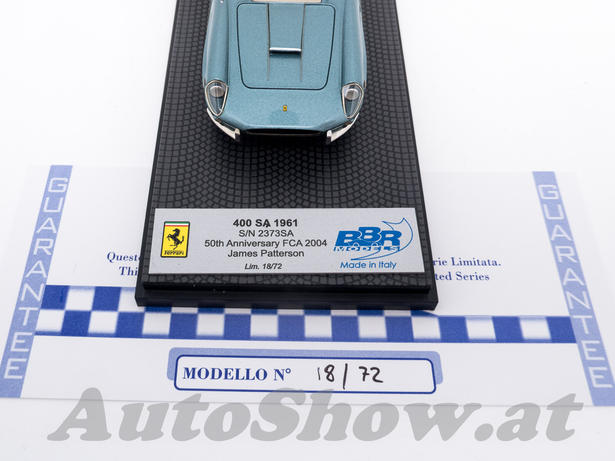 Ferrari 400SA Superamerica, Chassis 2373SA, Pininfarina, 50th Anniversary FCA 2004, James Patterson, hellblau metallic